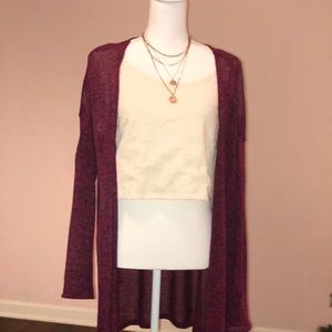H&M Long Burgundy Cardigan